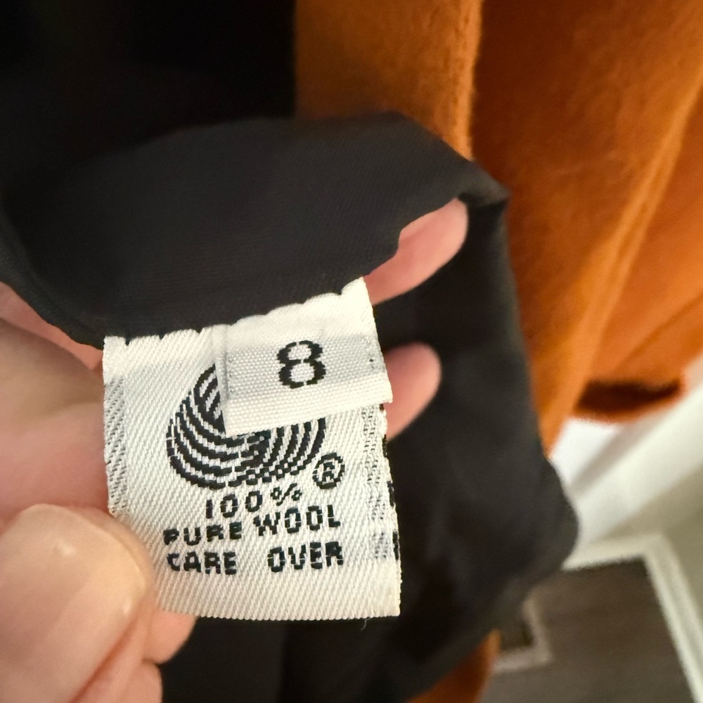Rust Orange Open Front Coat 100% wool - Picture 3 of 4